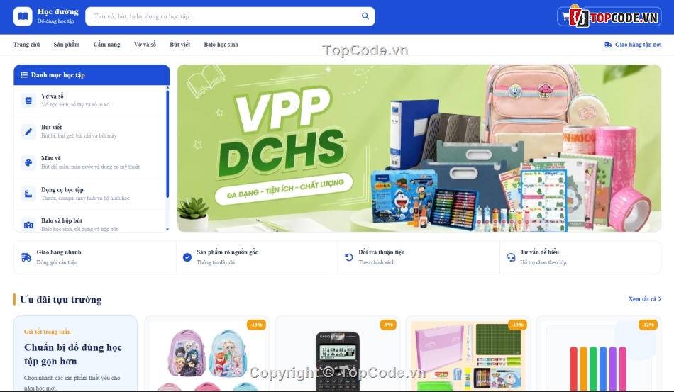 học tập,đồ án học tập,Website bán đồ dùng